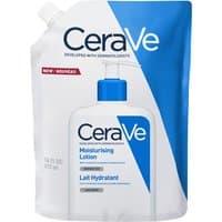 CeraVe Daily Moisturising Lotion Refill 473ml in blue and white pouch with pump bottle graphic.