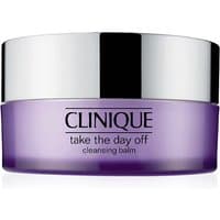 Purple Clinique cleansing balm jar with silver lid and black text, "Take The Day Off" 125ml.