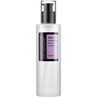 Clear bottle with black pump, purple label, "AHA 7 Whitehead Power Liquid" text, 100 ml exfoliating face tonic by Cosrx.