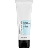White tube of Cosrx Ultimate Nourishing Rice Overnight Spa Mask with black cap and blue label.