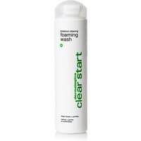 White cylindrical bottle of Dermalogica Breakout Clearing Foaming Wash with green text and clear cap.