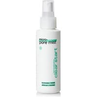 White Dermalogica Micro Pore Mist spray bottle, 118 ml, with teal text and clear start branding.
