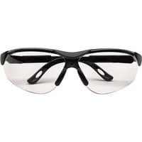 Clear anti-mist adjustable glasses with black frame and wraparound design by Draper Expert.
