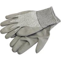 Gray Draper Expert Level 5 cut resistant gloves, extra large, with textured palms and elastic cuffs.