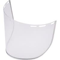 Clear Draper Spare Faceshield Visor with curved design and top ventilation slots for safety and visibility.