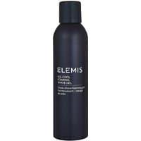 Dark blue cylindrical bottle of ELEMIS Ice Cool Foaming Shave Gel, 200ml, with white text and black cap.