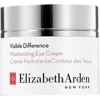 White jar of Elizabeth Arden Visible Difference Moisturising Eye Cream with silver lid and red logo, 15ml.