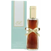 Estée Lauder Youth Dew Eau De Parfum 67ml, amber liquid in curvy bottle with gold cap and bow, teal box.