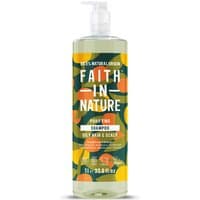 Faith in Nature Grapefruit & Orange Shampoo 1L with citrus-themed label and pump dispenser