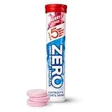 HIGH5 ZERO berry electrolyte tablets in a red-capped tube with pink tablets beside it.