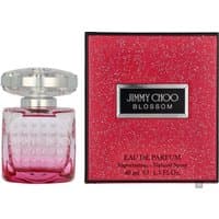 Pink Jimmy Choo Blossom Eau de Parfum Spray 40ml with faceted glass bottle and glittery pink box.