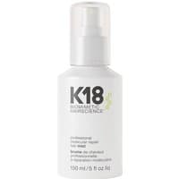 K18 Hair Mist Molecular Repair 150ml, white bottle with gray cap and black text, featuring a green molecular design.