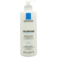 White La Roche-Posay Toleriane Dermo Cleanser bottle, 400ml, with blue logo and pump dispenser.