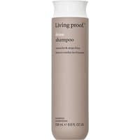 Gray bottle of Living Proof No Frizz Shampoo, 236ml, with white cap and minimalist text design.