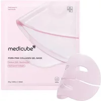 Medicube PDRN Pink Collagen Gel Mask in light pink packaging with a translucent pink sheet mask design on the front.