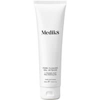 White tube of Medik8 Pore Cleanse Gel Intense, 150ml, with black text and flip-top cap.
