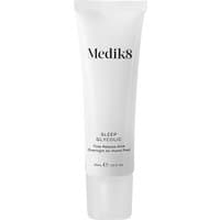 White tube of Medik8 Sleep Glycolic Overnight Peel, 30ml, with black text and clear cap.