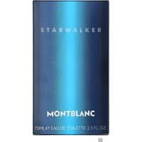 Blue Montblanc Starwalker Eau de Toilette box, 75ml, with gradient design and white text.