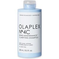 Olaplex No.4C Bond Maintenance Clarifying Shampoo, 250ml, light blue bottle with black text and white cap.
