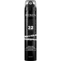 Black Redken Max Hold Hairspray 300ml can with white text and silver cap, labeled "32 Max Hold."