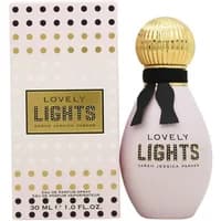 Lovely Lights Eau De Parfum 30ml, pink bottle with gold cap, black bow, and matching polka dot box.
