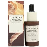 Brown bottle with dropper, labeled "Skin1004 Madagascar Centella Probio-Cica Intense Ampoule 30ml," next to matching box.