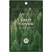 Green Skin1004 Tea-Trica Spot Cover Patches pack with forest design, text "Spot Cover Patch" and "22 patches" visible.