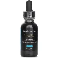 Dark bottle with dropper, labeled "SkinCeuticals Collagen III Amplifier Multi Peptide Collagen Serum 30ml" in white text.