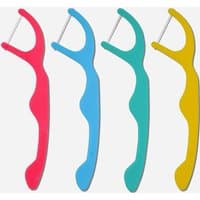 Colorful Spotlight Oral Care dental floss picks for kids in red, blue, green, and yellow, pack of 50.