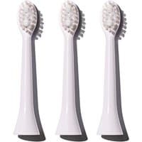 White Spotlight Oral Care Sonic Pro toothbrush replacement heads with soft bristles, pack of three.