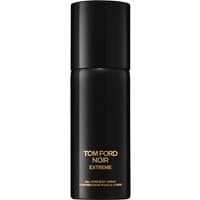 Black Tom Ford Noir Extreme body spray bottle with gold text, 150 ml size, sleek cylindrical design.
