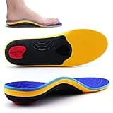 Blue VALsole orthotic insole with yellow and black arch support, designed for plantar fasciitis and heel pain relief.