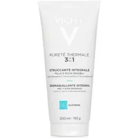White tube of Vichy Purete Thermale 3 In 1 Cleanser, 200ml, with black and gray text on the front.