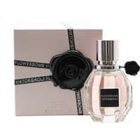 Viktor & Rolf FlowerBomb Eau de Parfum 30ml, pink faceted bottle with silver cap, black wax seal, and box.