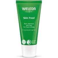 Green Weleda Skin Food tube, 30ml, with white cap and text, for dry skin care.