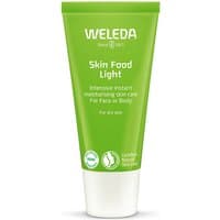 Green Weleda Skin Food Light 30ml tube with white cap, labeled for face or body moisturizing.