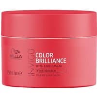 Red Wella Invigo Color Brilliance Mask jar for fine to normal hair, 150ml, with lime caviar label.