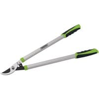 Draper Bypass Pattern Loppers with silver aluminum handles, green grips, and black cutting blades, 685mm length.