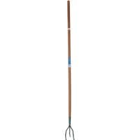 Draper carbon steel cultivator with long ash handle and three curved tines.