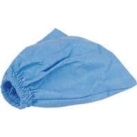 Blue Draper cloth filter with elastic opening and soft fabric texture.
