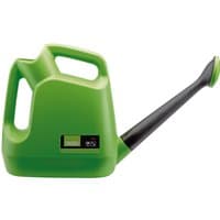 Green Draper plastic watering can, 9L capacity, with black spout and ergonomic handle.