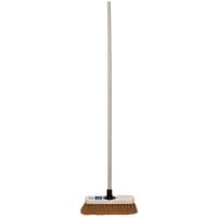 Draper Soft Coco Broom with 300mm brown bristles and a long beige handle.