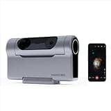 Gray DWARFLAB DWARF 3 smart telescope with dual imaging system, compact design, shown next to a smartphone displaying an image.