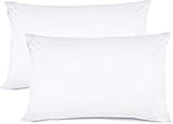 White Egyptian cotton pillowcases, 200 thread count, smooth texture, rectangular shape, pack of two.