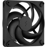 Black Fractal Design Momentum 14 140mm PWM case fan with curved blades and square frame.