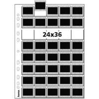 Hama negative sleeves, 24x36 mm, clear polypropylene sheet with multiple slots for film storage, side punched holes.