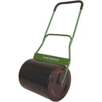 Green Handy THGR 500mm hand garden roller with black cylindrical drum and metal handle.