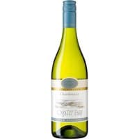 Oyster Bay Chardonnay White Wine 75cl bottle with blue cap and elegant white label featuring vineyard illustration.