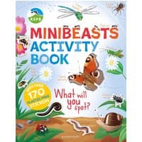 RSPB Minibeasts Activity Book with insects, flowers, and over 170 stickers on a colorful cover.