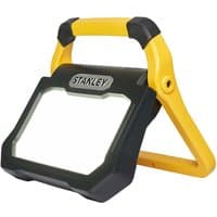 Yellow and black Stanley folding worklight 80W with a rectangular LED panel and sturdy handle.